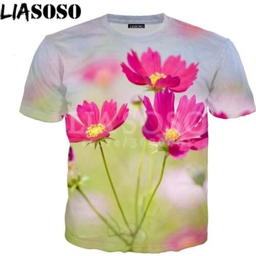 Colorful Flowers 3d Print Graphic T Shirts Fashion Summer Men Harajuku Funny Cool Streetwear Hip Hop Pullover Quality