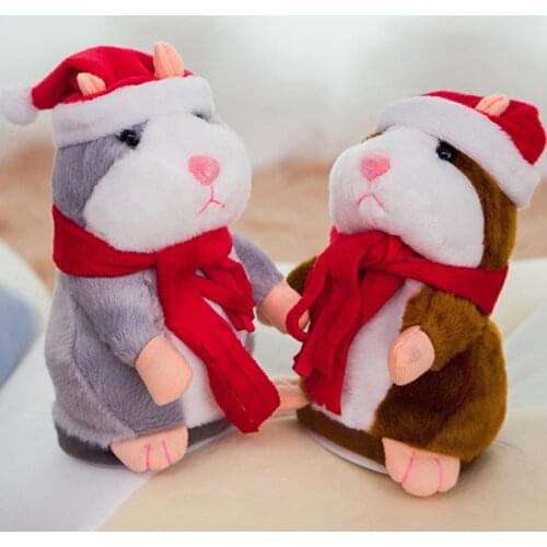 Speak Talking Sound Record Hamster Toy Talking Hamster Mouse Pet Christmas Educational Plush Toy for Children Christmas Gift