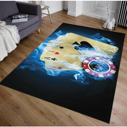 Casino, Playing Card Patterned Carpet ,Non Slip Floor Carpet,Teens Carpet,Turkish Rug