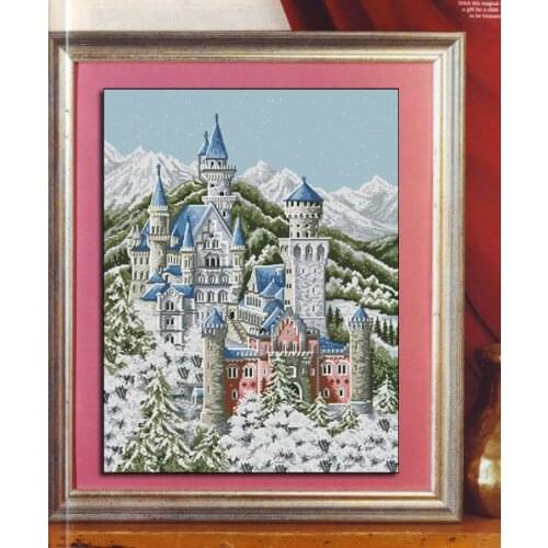 Beautiful Snow Castle Scenery Top Quality Embroidery Needlework 14CT Unprinted Cross Stitch Kits DIY Handmade Home Decor