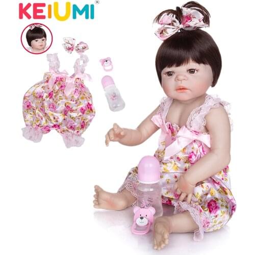 KEIUMI Hot Sale Reborn Baby Dolls Realistic Girl Princess 23 Inch Baby Dolls Reborns Toddler bebe Washable Toy For kids Gifts