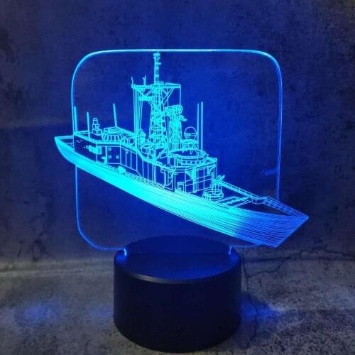 Sea Ship Sailing 3D led Illusion Lamp 7 Colors usb Desk Table Lamp Baby Sleep Lighting Home Bedroom Decoration for Kids Gift toy