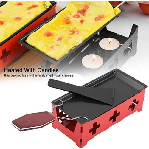 Non-Stick Cheese Oven Set Mini BBQ Cheese Board With Wood Handle Iron Swiss Cheese Melter Pan Kitchen Baking Tools