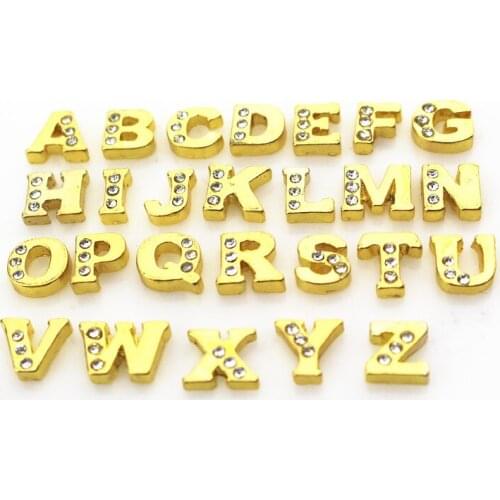 New arrive 260pcs/lot crystal A-Z letters alphabet floating charms living glass floating memory lockets(per letter 10pcs)