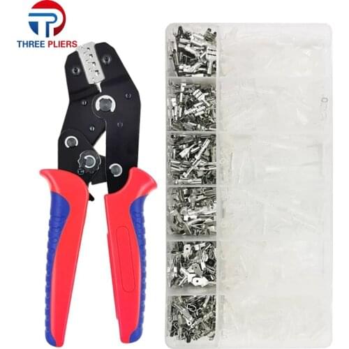 SN-48BS Crimping Pliers 0.25-1.5mm2 23-16AWG With Tab 2.8 4.8 6.3mm Terminal Box Car Connector Wire Electrician Tools