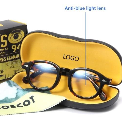 Anti Blue Light Johnny Depp Glasses LEMTOSH Men Computer Goggles Women Acetate Frame Brand Design Vintage Mobile Phone Glasses