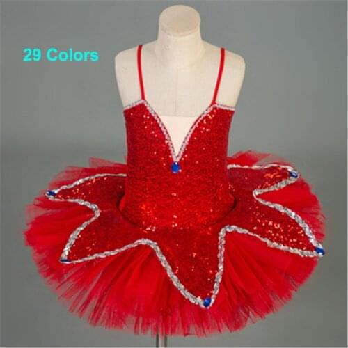 Professional Pink Sequin Ballet Tutu Dress Girls Platter Ballerina Dress Tulle Performance Dance Costume For Kids Child D061