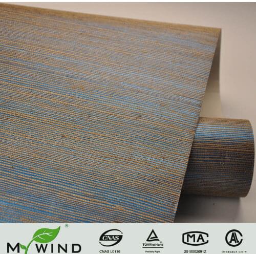 MYWIND Blue Gliiter Sisal Wallpaper Luxury Interior Design Materials Home Decoration Modern Wall Heat Insulation Wallpaper