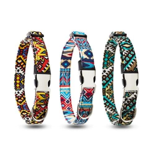 Bohemian metal buckle dog collar Personalized Dog Collar Custom Pet Product Dog Collar for Small Medium Large Dog