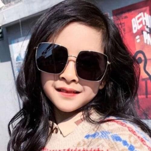 Metal Square Children Sunglasses Dazzling Cute Radiation protection Sunglasses UV400 Sport Sun Glasses For Baby Girls Boys Glass
