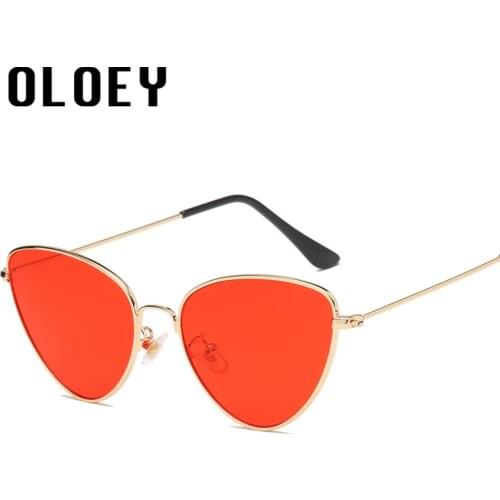 Triangle Cat Eye Sunglasses For Women Small Female Metal frame Retro Street Style Shades Sunglases Eyewear UV400