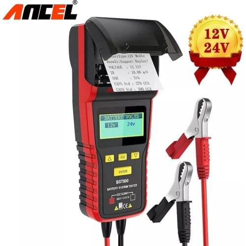 ANCEL BST500 Battery Scanner 12V Car Battery Tester 24V Heavy Truck Battery Analyzer With Thermal Printer Car Battery Tester