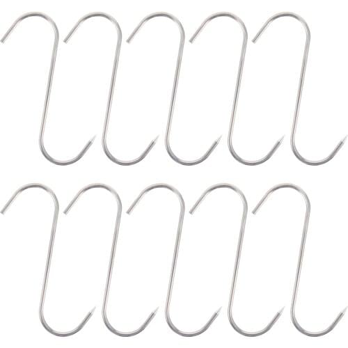10PCS Durable Butcher Hook Meat Hook Pork Hook for Hanging Kitchen Ornament Decoration for Bacon Meat Hams Processing