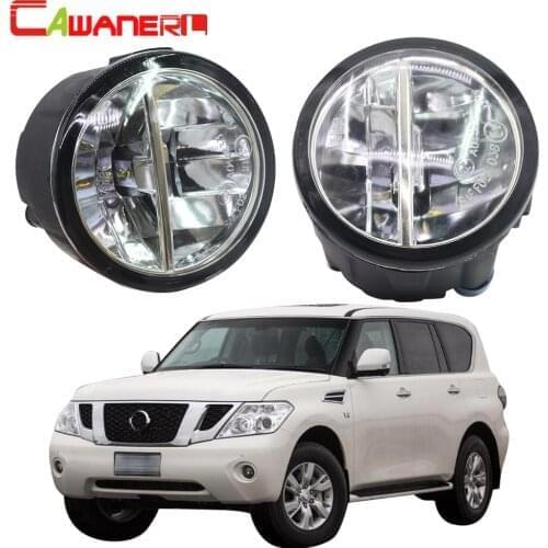 Cawanerl For Nissan Patrol 3 III Y62 Closed Off-Road Vehicle 2010-2015 Car LED Fog Light 4000LM Daytime Running Lamp DRL 12V