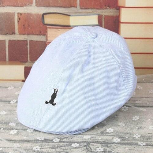 Kids Solid Flat Cap Kids Baby Boy Girl Cotton Stripe Beret Cap Newsboy Casquette Baseball Hat Children Handsome Gentleman Caps