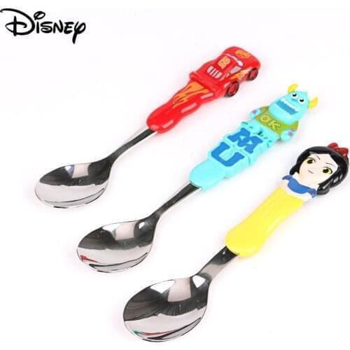 Disney baby tableware children spoon set stainless steel baby cute cartoon spoon