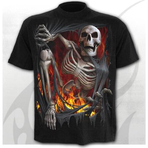 Skull 3D Mens T-Shirts High Street 3D Shirts Punk Style O-Neck T-shirt Summer Fashion Tops Boys Clothing Large Size Streetwear
