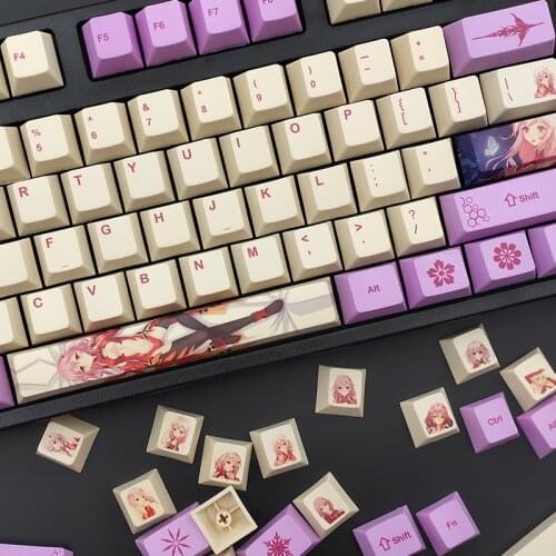 135 Key Anime Evil Crown Keycap PBT Sublimation Cherry Height Mechanical Keyboard Keycap with 6u Space Cherry MX Switch 64/87/98