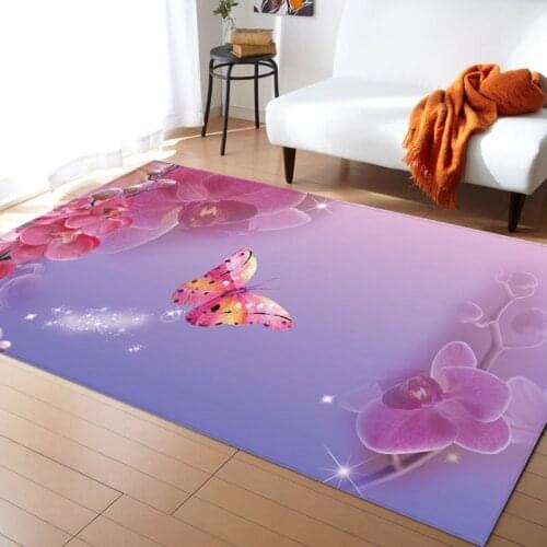 Butterflies In The Flowers Bath Mat Flower Bathroom Shaggy Non Slip Absorbent Butterfly Bathroom Floor Carpet Machine Washable