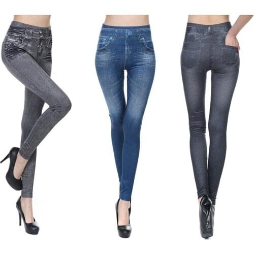 Summer Fashion Thin Push Up Seamless Pockets High Waist Warm Jeans Leggings Women Elastic Velvet Jeggings Pants Leggins Mujer
