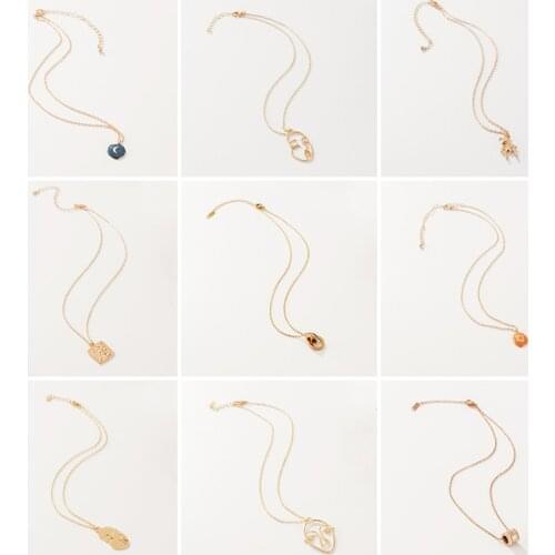 Fashion Pendant Necklaces for Women Coin Pearl Smiley Portrait Pendant Statement Design Necklaces Choker Chain Necklaces Jewelry
