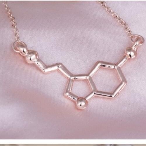 N312 Fashion jewelry Biology Jewelry Science Themed Jewelry Chain Dopamine Chemistry Molecule Serotonin necklaces