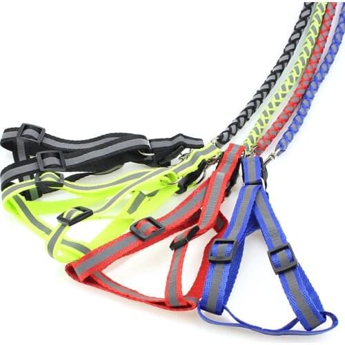 Night Reflective Dog Breast Sling Pet Leash Cat Leash Dog Chain Sets Nylon Pet Traction Leash Cat Dog Collar Cats Pet Products