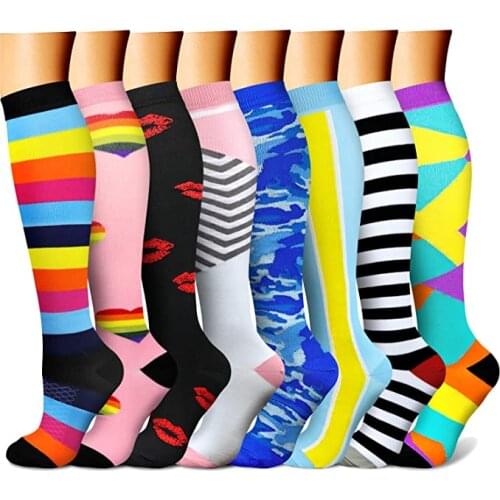 Unisex Compression Socks Support Sports Pregnant Cycling Outdoor Anti Fatigue Pain Relief Stretch Pressure Circulation Socks