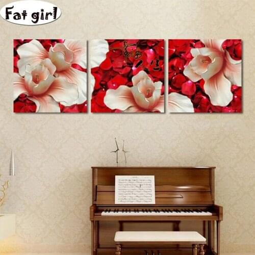 New!Retro European flowers Wall Art Poster 5D Canvas Painting cross stitch diamond painting mosaic for Living Room Home Decor