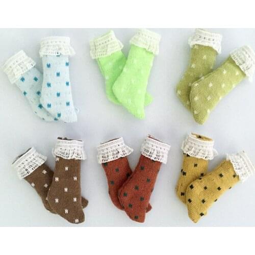 OB11 socks GSC baby clothing 1/12 BJD lace polka dot socks PD9 plain socks doll accessories
