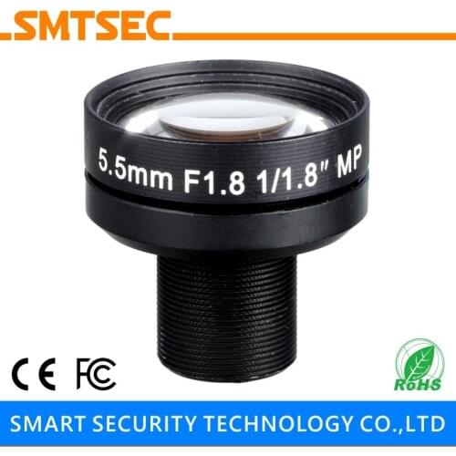 SMTSEC SL-HD5518BMP 5MP 1/1.8" F1.8 5.5mm HD IPC Lens M12*0.5 Mount CCTV Security IP Camera Lens