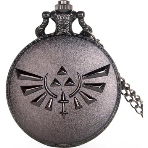 Wholesale Full Black Quartz Pocket Watches Analog Pendant Pocket Watches Men Womens Watches Necklace Chain Gifts for Children