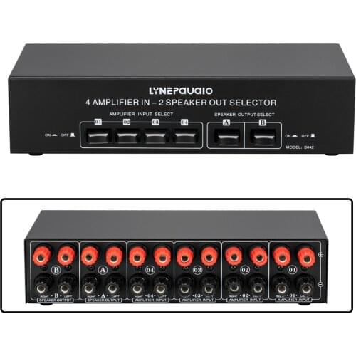 Speaker Switch 4 in 2 Out Selection Switchers Sound Switchers Speaker Switches Distributor Output Speaker 300w Per Channel