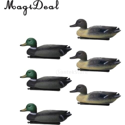 6pcs PE 3D Outdoor Hunting Duck Decoy Floating Lure W/ Keel For Hunting Fishing Accessories Garden Yard Pool Decors Ornaments