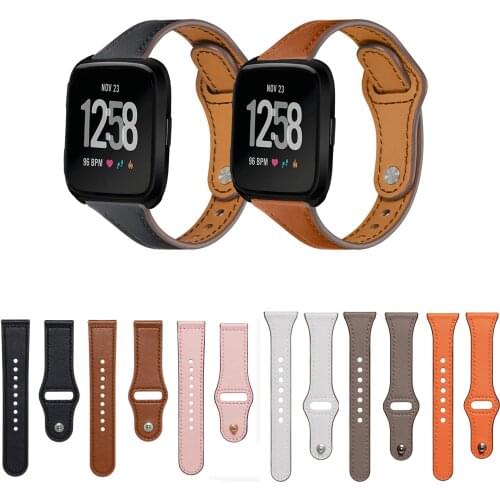 20mm 22mm Genuine Leather Band Strap For Fitbit Versa Lite 2