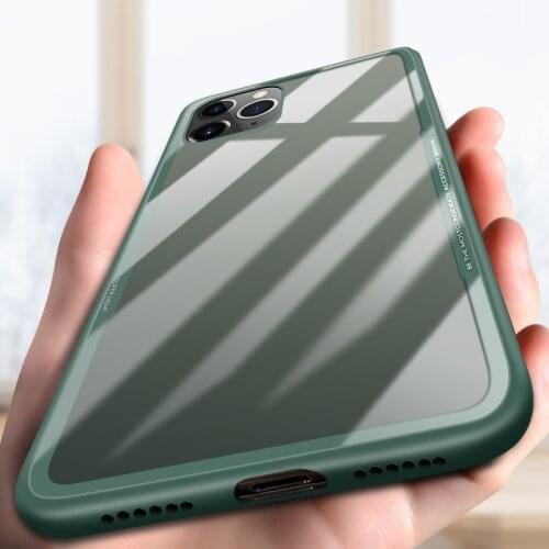 Luxury Transparent Tempered Glass Phone Case For iPhone 11 Pro Max XSmax XR XS 8 7 6s 6 Plus Soft Silicone Clear Cover Coque