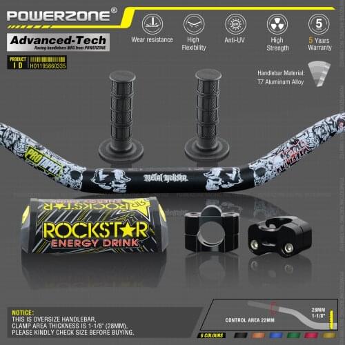 Handlebar For Pro Taper Pack Bar 1-1/8" Classic Handle bar Pads Grips Pit Pro Racing Dirt Pit Bike Motorcycle With CNC Adapter