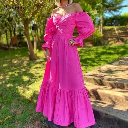 Sexy Strapless Criss Cross Slim Party Dress Women Elegant Lantern Sleeve Backless Maxi Dresses Chic Lady Party Long Dress Mujer