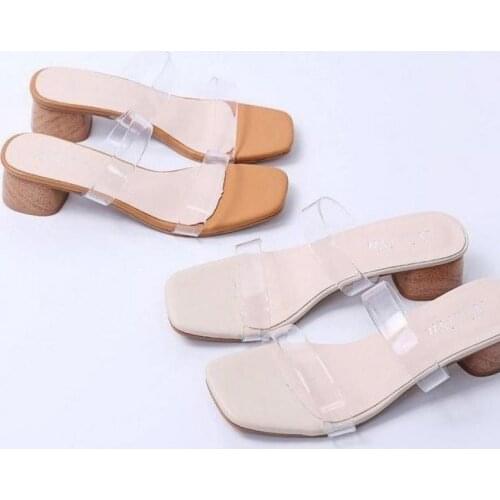 Slippers Transparent High Heels Sandals Pumps Clear Women Sexy Open Toe Slides Woman Party Shoes Ladies
