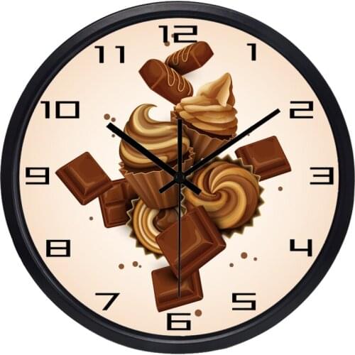 Chocolate Dessert Kitchen Store Cup Cake Wall Clock