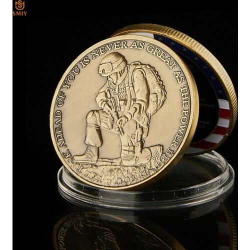 U.S. Special Forces Soldier Challenge Coin As Great As The Power Behind You Bronze Military Souvenir Coin Decoration Gift