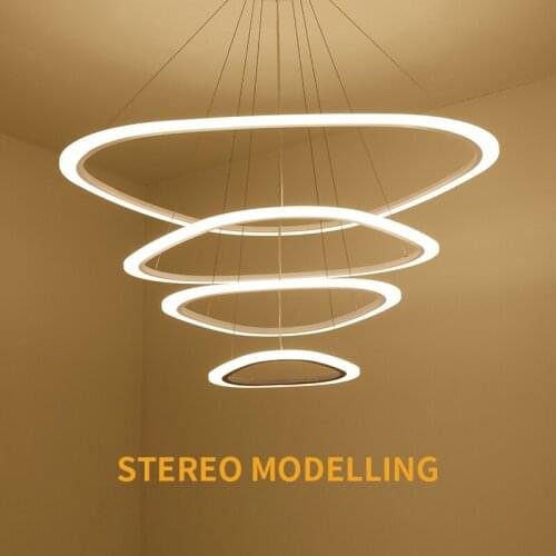 Modern simple living room lamp Dining room bedroom LED aluminum Pendant lamps Creative personality circle acrylic hanging lights