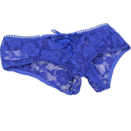 M XL 3XL 5XL Plus Size Open Crotch Sex Underwear Women Lace Transparent Panties Erotic Lingerie Sexy G Strings Hot Exotic Thongs