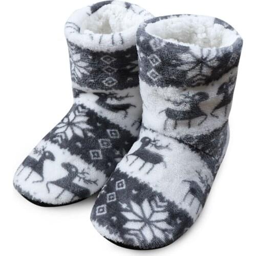 Unisex Winter Warm Slippers Floor Indoor Bedroom Home Shoes Non-Slip Furry Soft Slides Women/Male One Size Plush Cotton Shoes