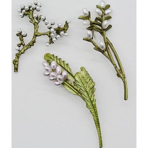 YDFactory Wholesale price Vintage brooch jewelry Lapis lazuli blueberry Calla lily lilac lavenderm Cranberry Alloy fashion