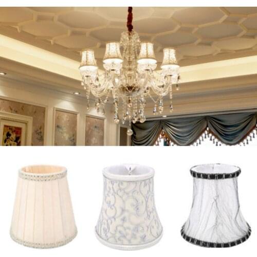 European Style Vintage Cloth Crystal Candle Chandelier Wall Lamp Shade Lampshade Bar Clip On Simple Art Decoration Dropshipping