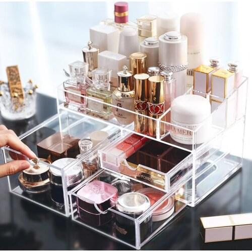 Table top cosmetics storage box lipstick rack dressing table acrylic girl skin care finishing drawer jewelry