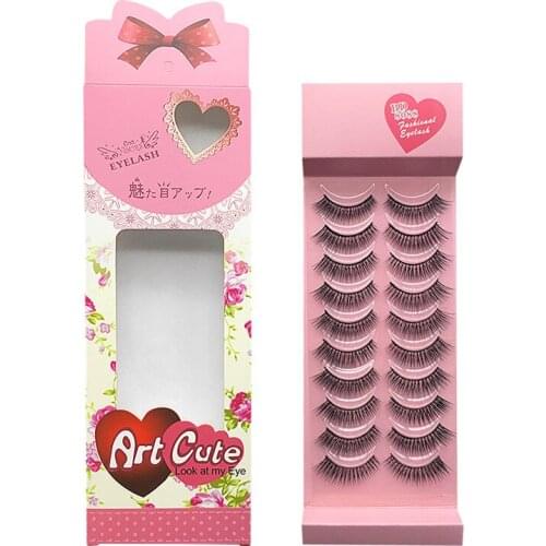 10 Pairs of False Eyelashes Dense Naturally Slender False Eyelashes Naked Makeup False Eyelashes