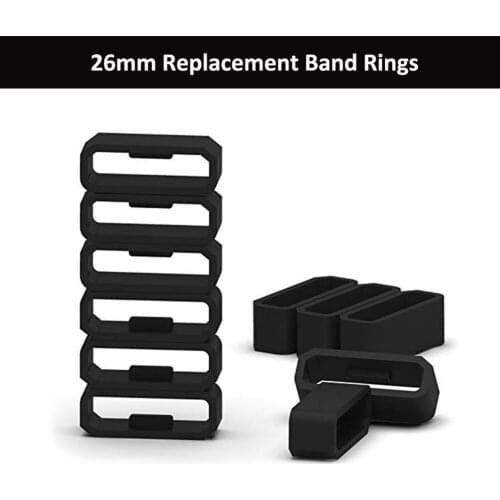 10pcs Rubber Replacement Watch Strap Band Keeper Rings Security Holder Retainer Ring for Garmin Fenix 6X 6X Pro 5X Plus