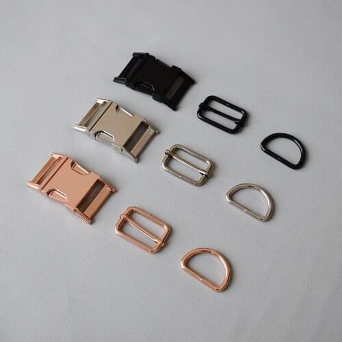 20 set 30mm pet supplies Metal side release buckles D rings sliders for dog collar buckles DIY sewing accessories